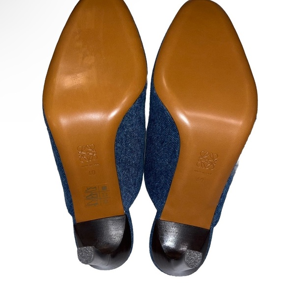 LOEWE Denim Clog Mules Blue White Heels Distressed Jeans Boho EU 40 US 10 new - Picture 12 of 12